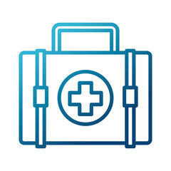 Medical first aid suitcase icon vector illustration graphic design