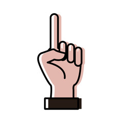 Hand number one symbol icon vector illustration graphic design