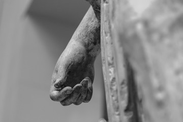 stone statue detail of human hand