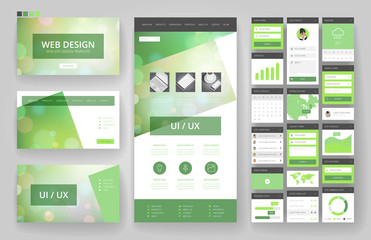 Fototapeta na wymiar Website design template and interface elements