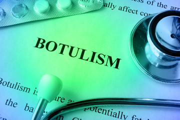 Document with word Botulism in a hospital.
