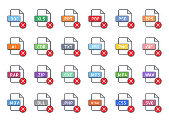 Document File Type Format declined colored