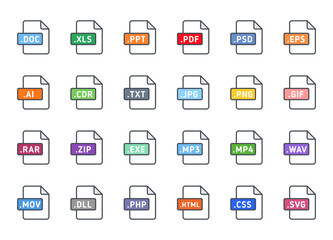 Document File Type Format colored