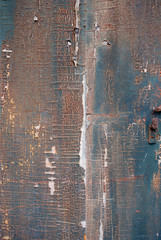 Old rusty painted wood board