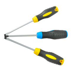 set of screwdrivers isolated on a white background