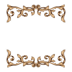 Classical baroque ornament vector 