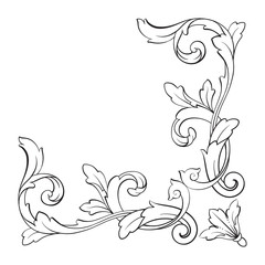 Classical baroque ornament vector 