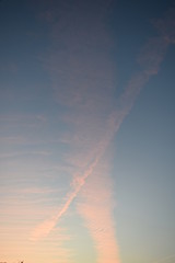 Fototapeta na wymiar Evening scenery of X type cloud