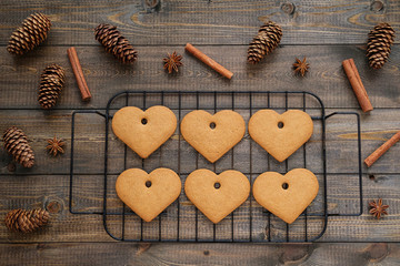 Cookies in the form of hearts