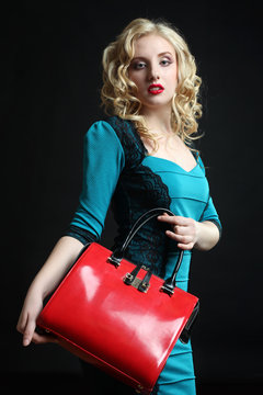 girl  with a red bag