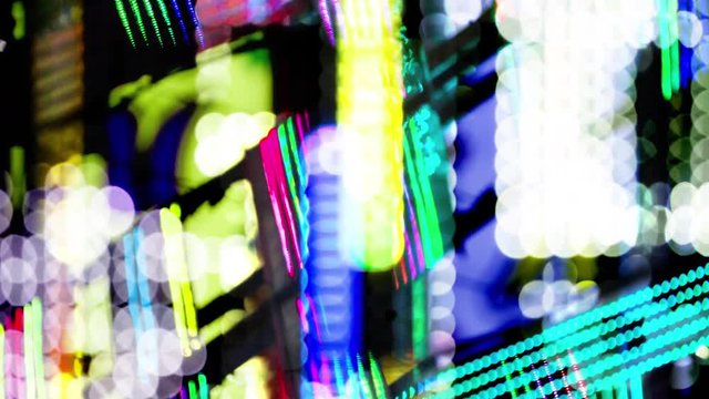 cool tokyo neon sign and lighting at night. this has been post processed and made into a great abstract colourful background