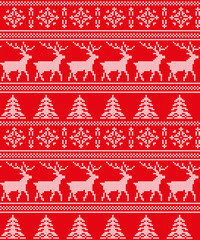 Winter festive Christmas knitted pattern woolen knitted