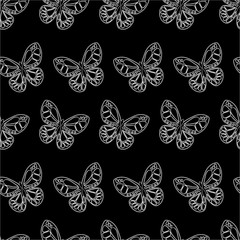 Abstract seamless butterfly pattern for girls or boys. Creative vector background with butterfly, wing. Funny wallpaper for textile and fabric. Fashion butterfly pattern style. Coloring monochrome