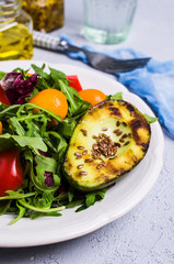 Raw arugula with vegetables