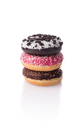 Donut with sprinkles isolated on white