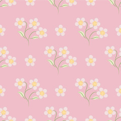 pattern floral and flower on pink bg