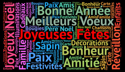 Joyeuses fêtes nuage mots