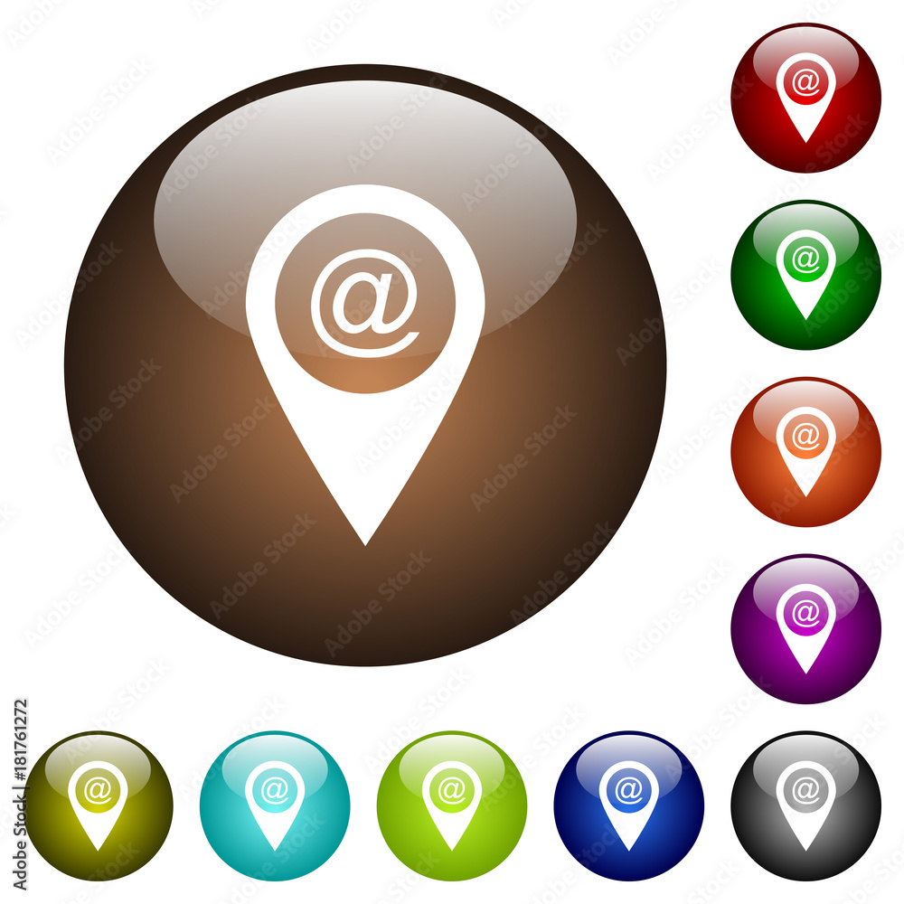 Poster Send GPS map location as email color glass buttons