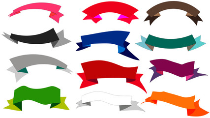 A large set of different colored ribbons of different shapes a picture of a billet vector