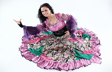 portrait of a Gypsy dancer in national costume