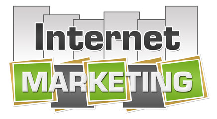 Internet Marketing Green Grey Squares Stripes 