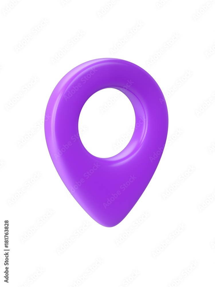 Aufkleber purple map pointer isolated on white background