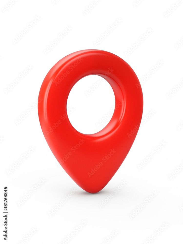 Aufkleber red map pointer isolated on white background