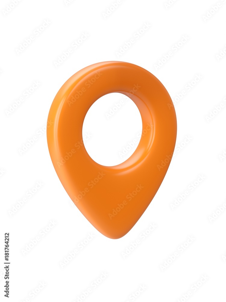 Aufkleber orange map pointer isolated on white background