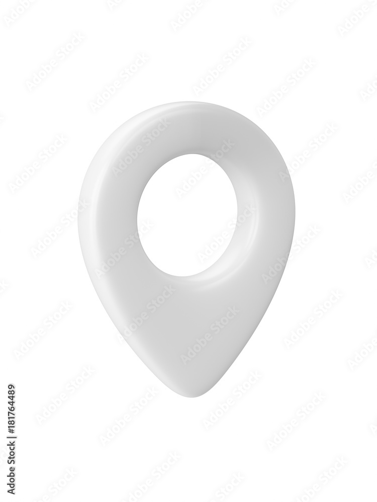 Aufkleber white map pointer isolated on white background