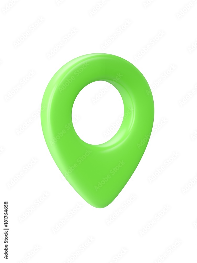 Poster green map pointer isolated on white background