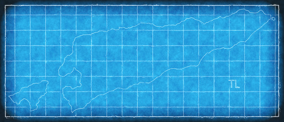 East Timor map blue print artwork illustration silhouette