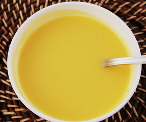 bol de soupe de potimarron,en automne