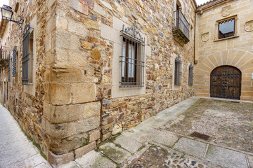 Small streets for large historical buildings, Caceres Spain