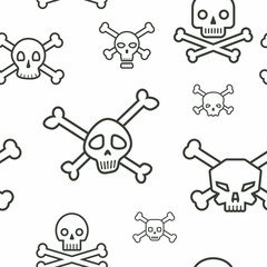 Seamless pattern with skulls for your design