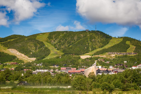 Geilo, Norway - July 20, 2016: Geilo is a centre in the municipality of Hol in Norway, in the valley of Hallingdal, with around 2,300 inhabitants. 