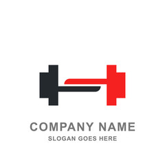 Obraz premium Barbell Fitness Workout Sport Logo Vector Icon