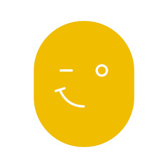 Winking smile glyph color icon