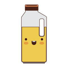 kawaii orange juice bottle in colorful silhouette