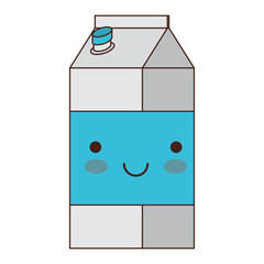 kawaii milk carton in colorful silhouette