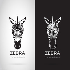 Vector of zebra head design on white background and black background, Logo, Symbol, label, Animals © yod67