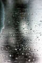 rain drops at the window. Drops of water on glass Background bokeh