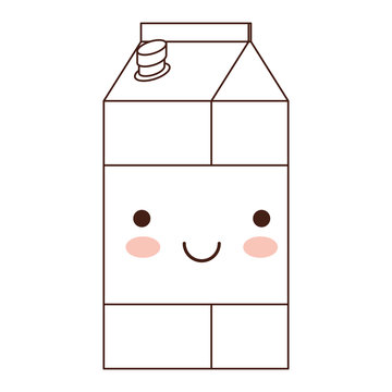 kawaii milk carton in brown silhouette