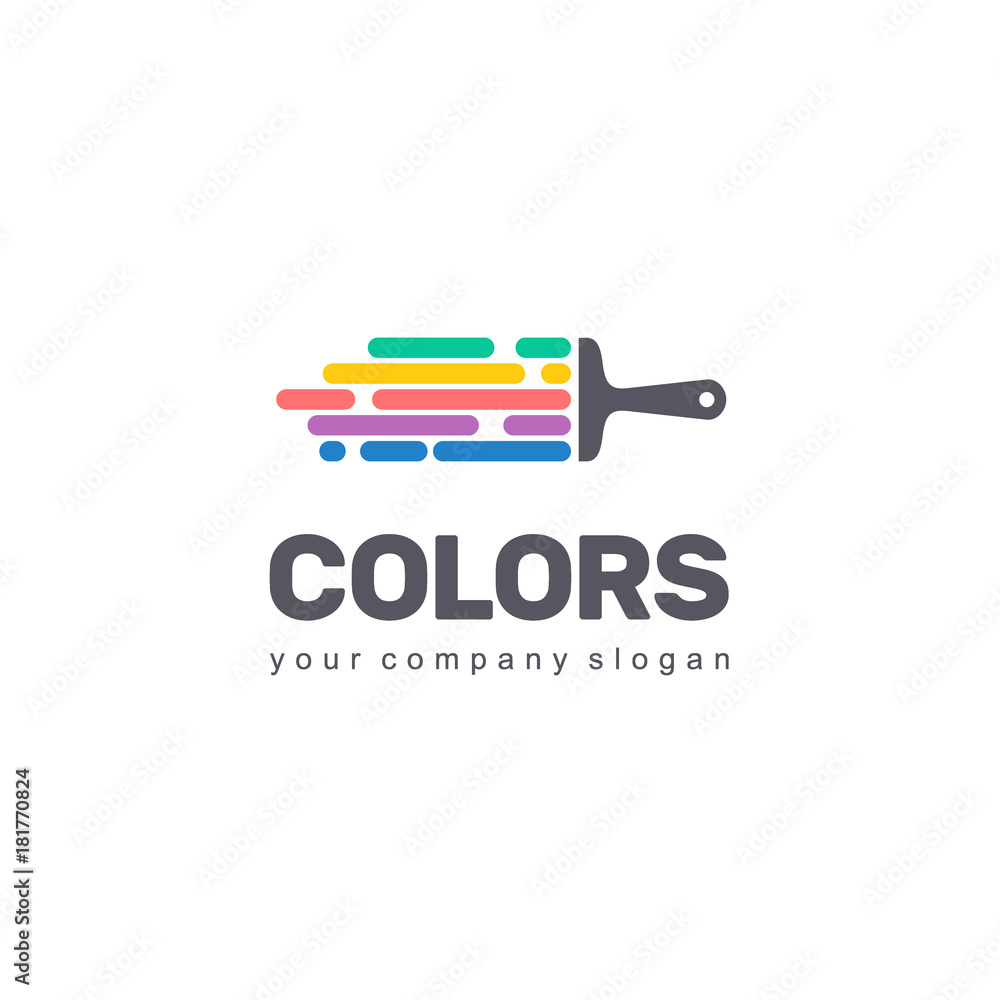 Wall mural Vector logo design of business. Colorful sign - Wall murals