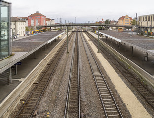 high angle railroad station scenery