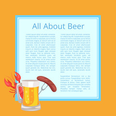 All About Beer Poster with Tasty Food and Drink