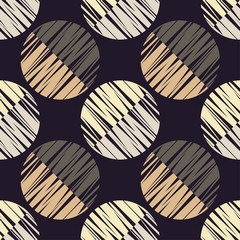 Seamless geometric pattern. Half circles background. Scribble texture. Textile rapport.