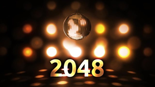2048 New Years Eve Celebration background spinning Disco Ball Nightclub