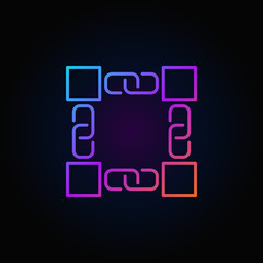 Colorful blockchain vector concept line icon or logo element