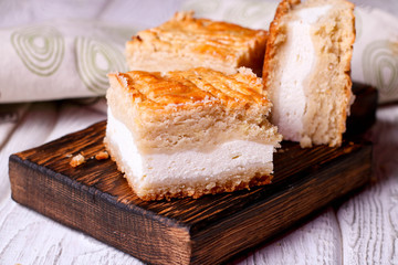 Slab pie with cottage cheese