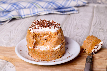 Carrot Cake on a desk